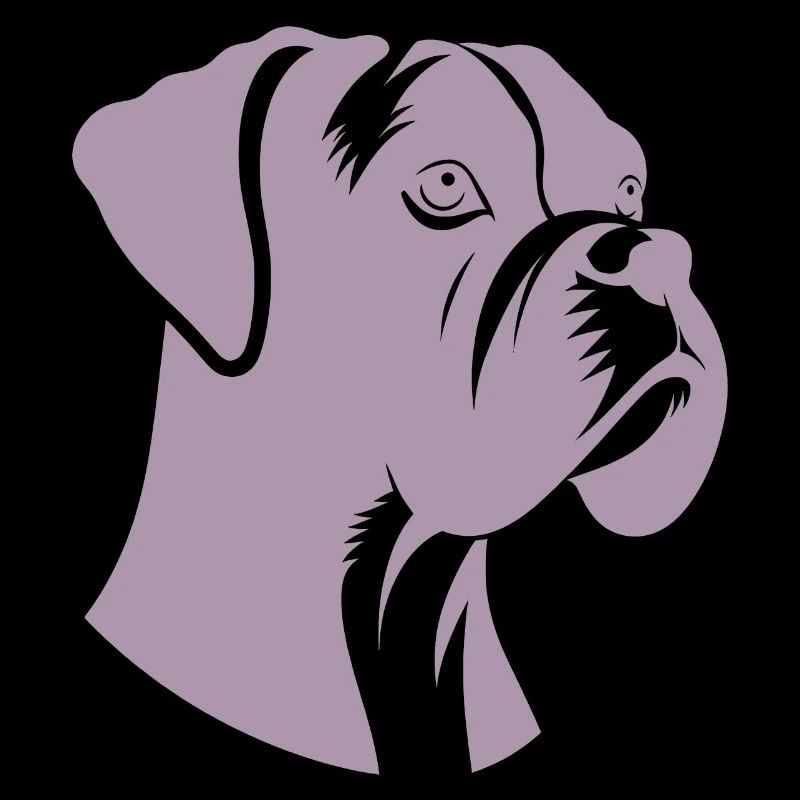 Chien Oiseau Boxer Silhouette Minimaliste