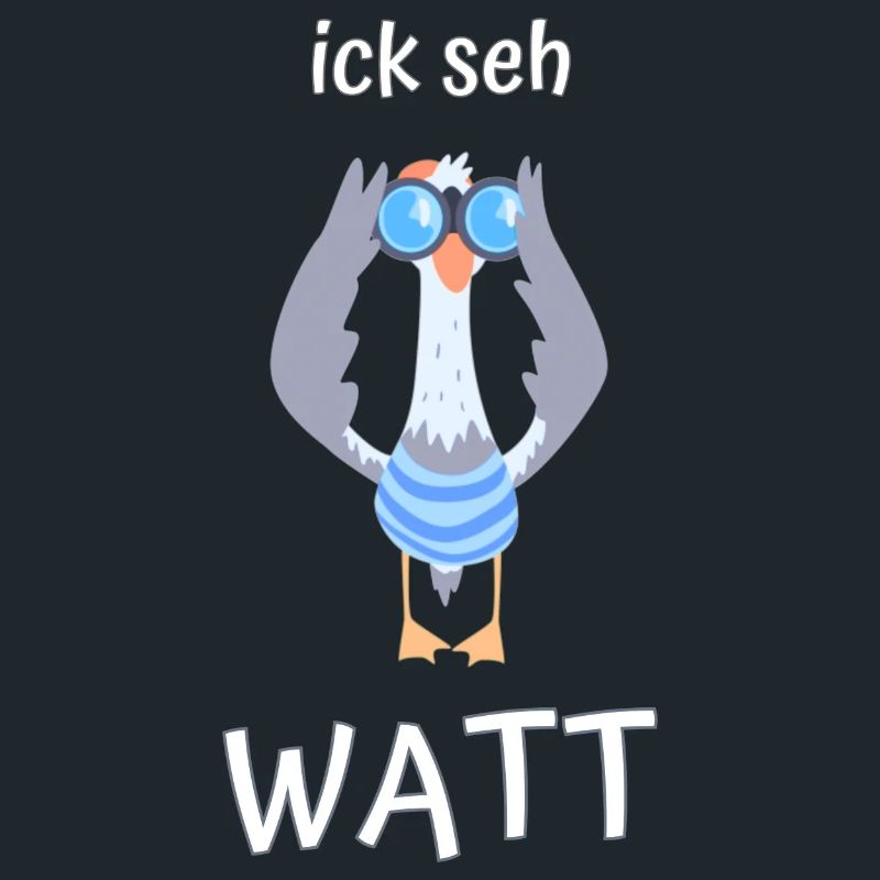 ick seh watt Möwe Fernglas