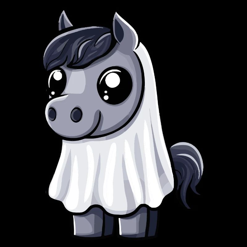 Pferd Halloween Comic Geist