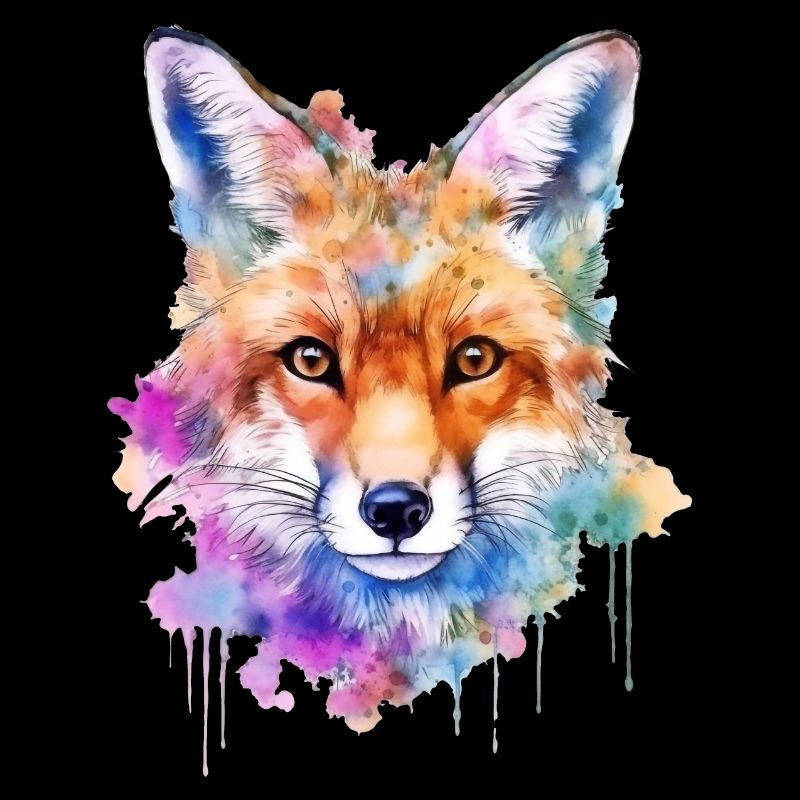 Ein farbenfroher Fuchs im Watercolor Style