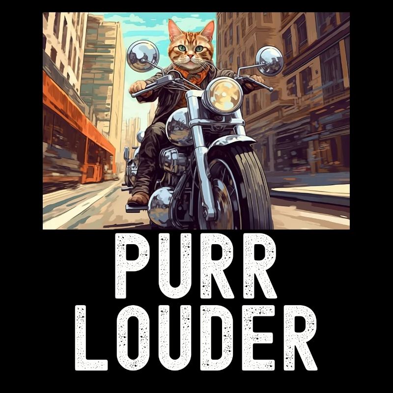 Purr Louder : Chat tabby sur une moto