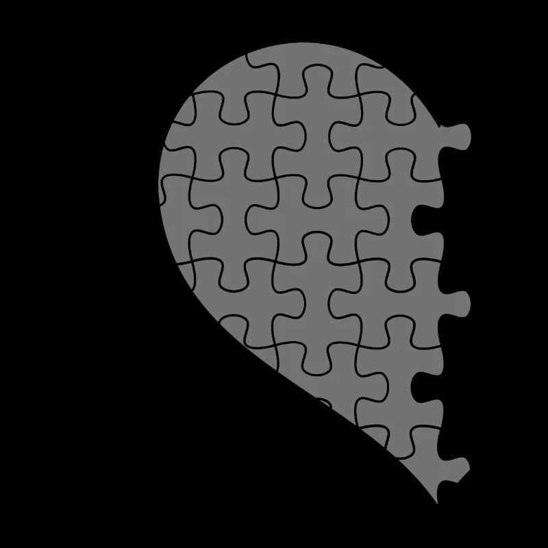 Passende Paare Halbherz Valentinstag Grau 2