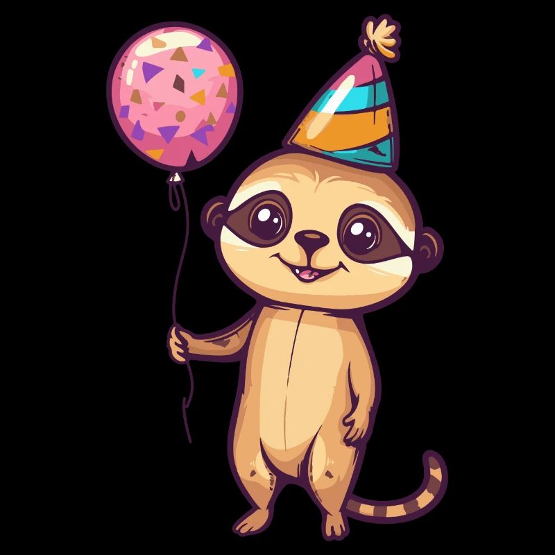 Erdmännchen Geburtstag Comic Niedlich