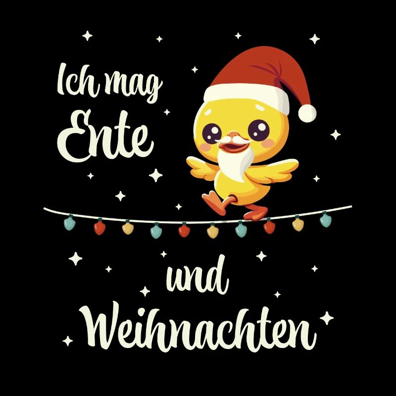 Weihnachts Ente auf einer Lichterkette