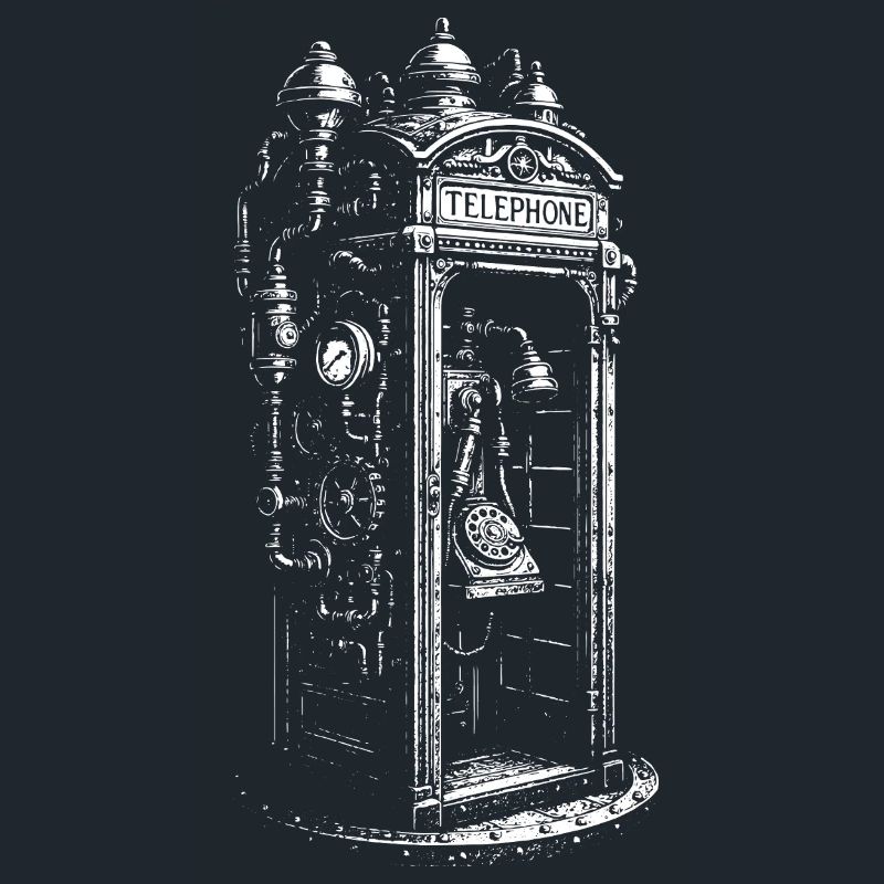 Victorian steampunk telephone booth