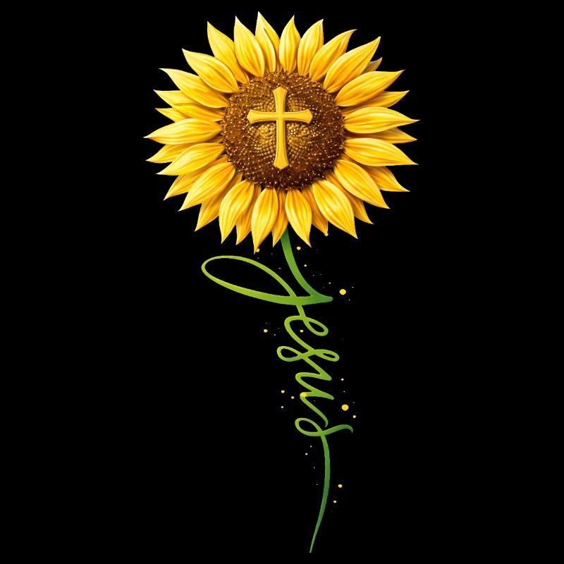 Inspirierende Christliche Sonnenblumen Jesus
