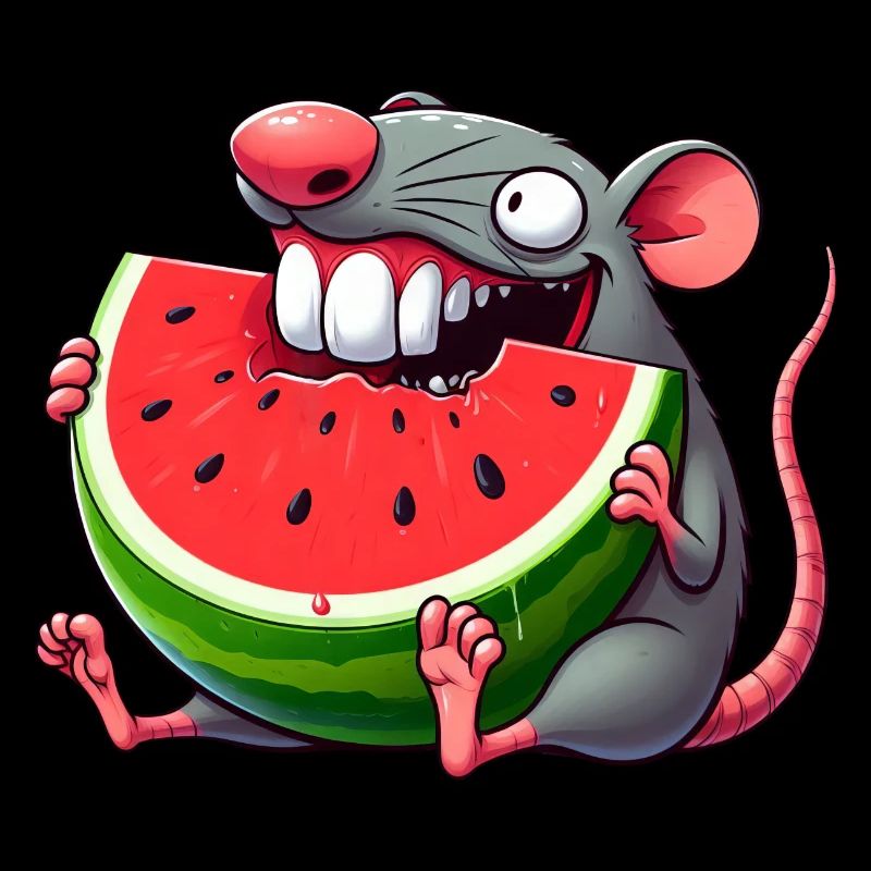 Cute Mouse Watermelon Summer Whimsical Whimsical