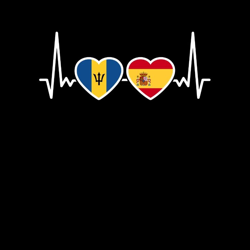 Barbados Spanien Herzschlag Flagge