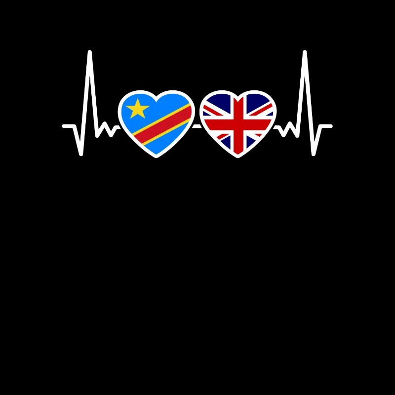 DR Congo UK Heartbeat Flag Congolese