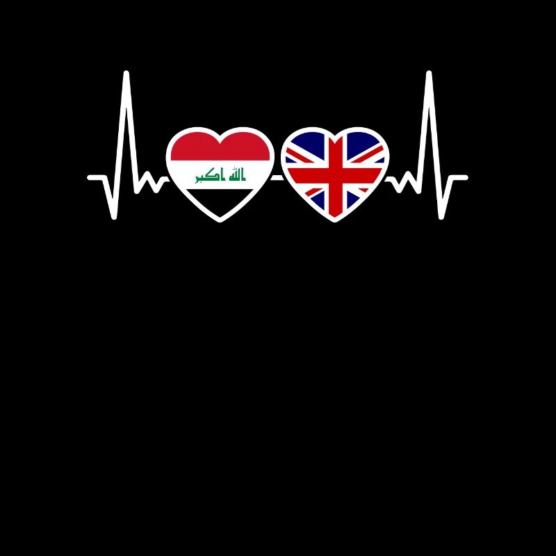 Irak UK Herzschlag Flagge Britisch Iraker