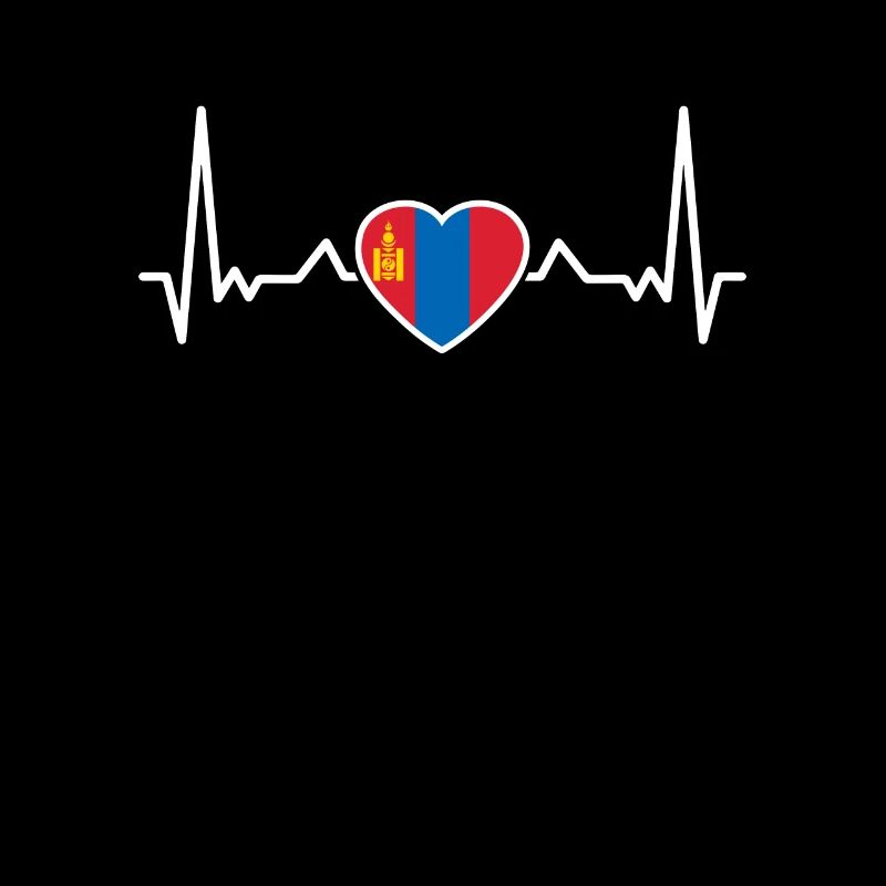 Mongolia Heartbeat Mongolian Flag Mongol