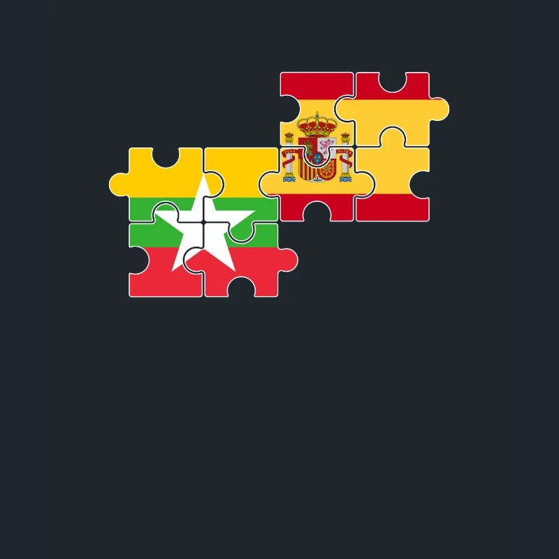 Myanmar Spanien Flagge Spanisch Myanmare