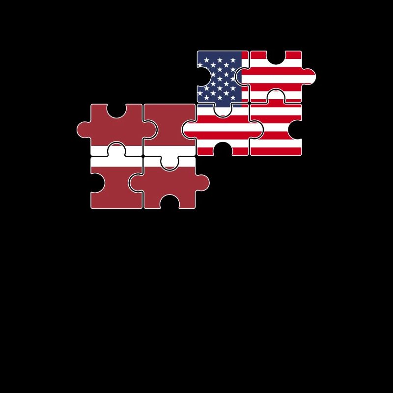 Lettonie États-Unis Drapeau Américain Letton