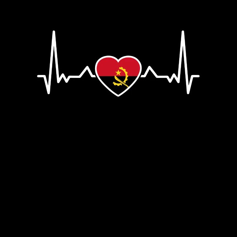 Angola Heartbeat Angolan Flag Angolan