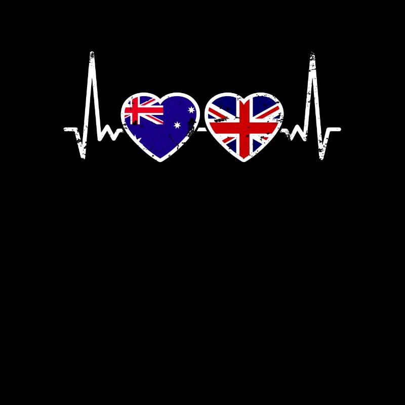 Australie Royaume-Uni Vintage Heartbeat drapeau