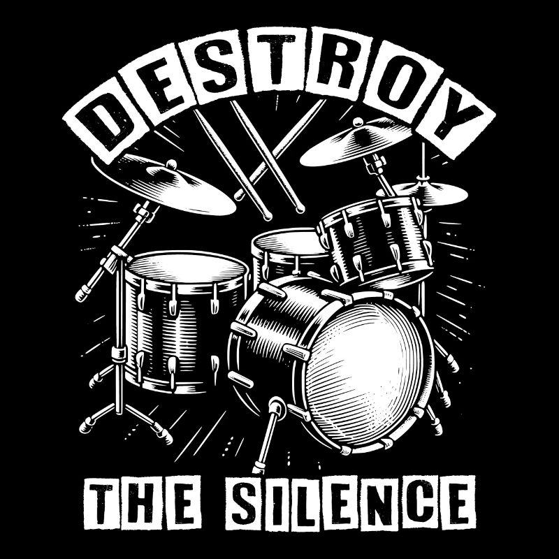 Le batteur de batterie du groupe de rock Destroy Silence.