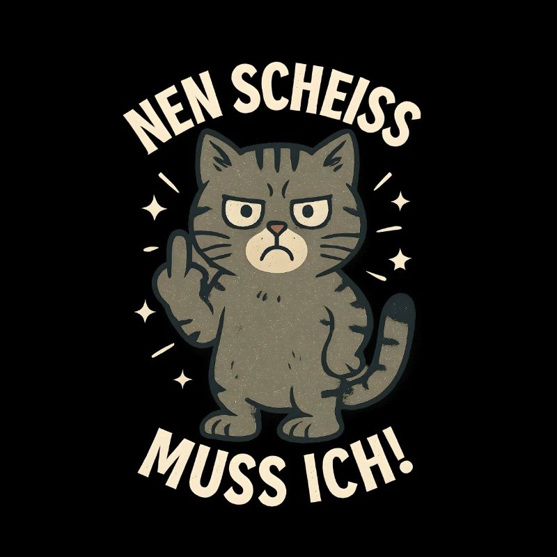 Frecher Spruch 'nen Scheiss muss ich Katze