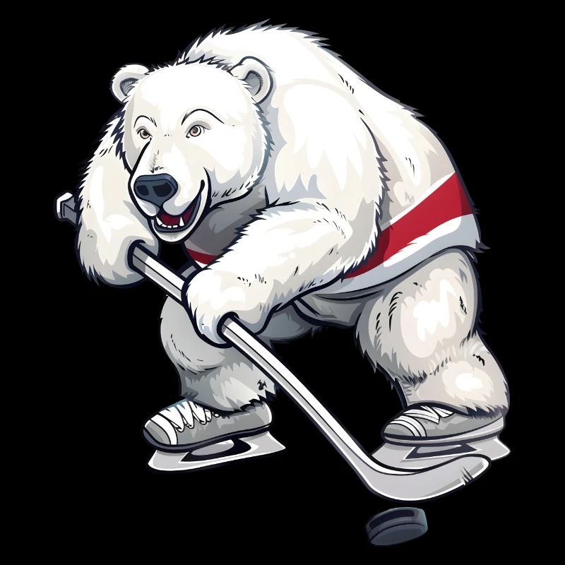 Polar Bear Ice Hockey Player Design
