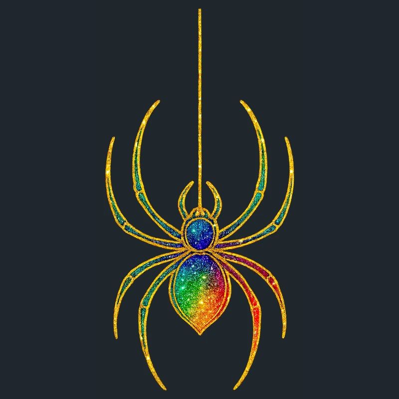 Rainbow Glitter Spider