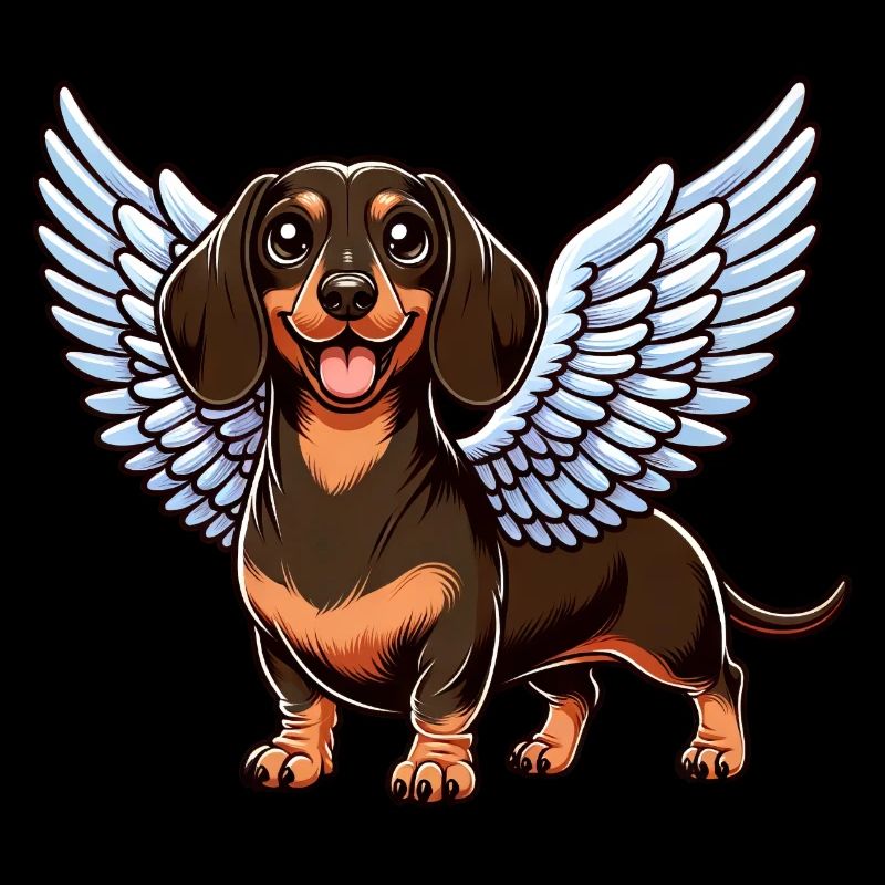 Dachshund Angel Celestial Wings