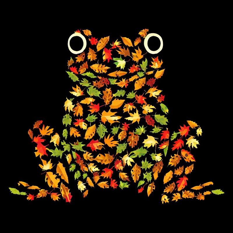 Frosch aus Herbstblättern