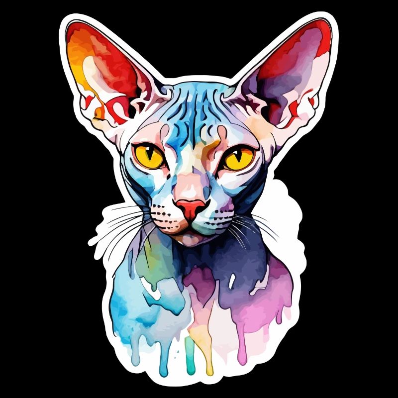 Sphynx Chat Aquarelles