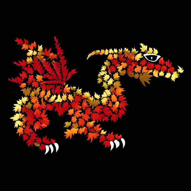 Dragon de feuilles d’automne