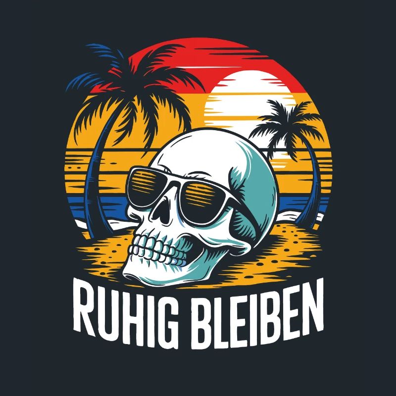 Skull mit Basecap Sonnenbrille am Strand