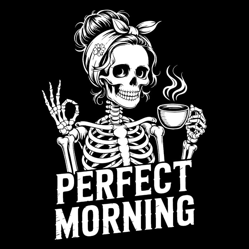 Matinée parfaite avec squelette de café avec cafetière