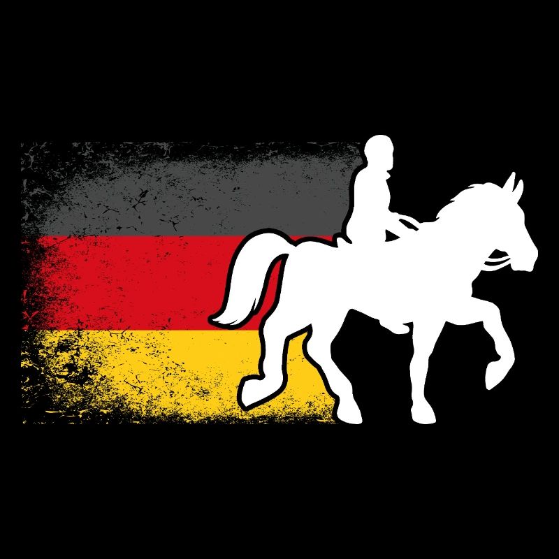 Monter à cheval avec le drapeau de l’Allemagne