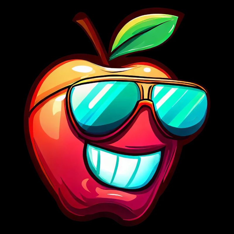 Cool apple with sunglasses – Happy