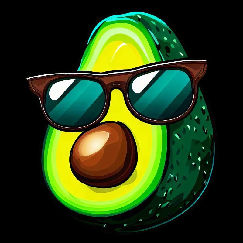 Cool Kawaii Avocado Charming Fruit Design