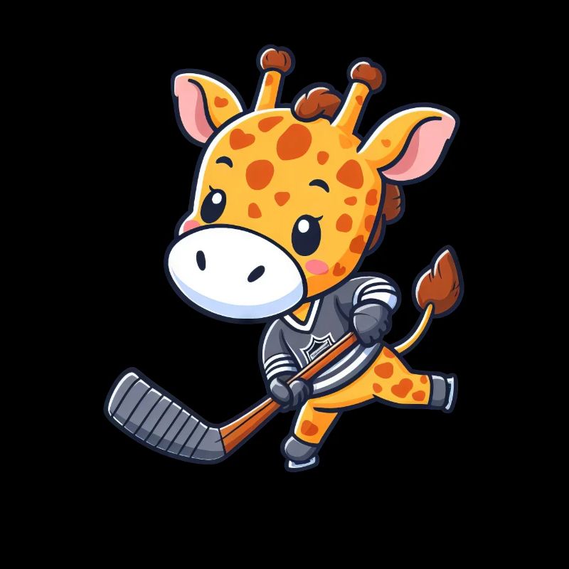 Giraffe als Eishockeyspieler