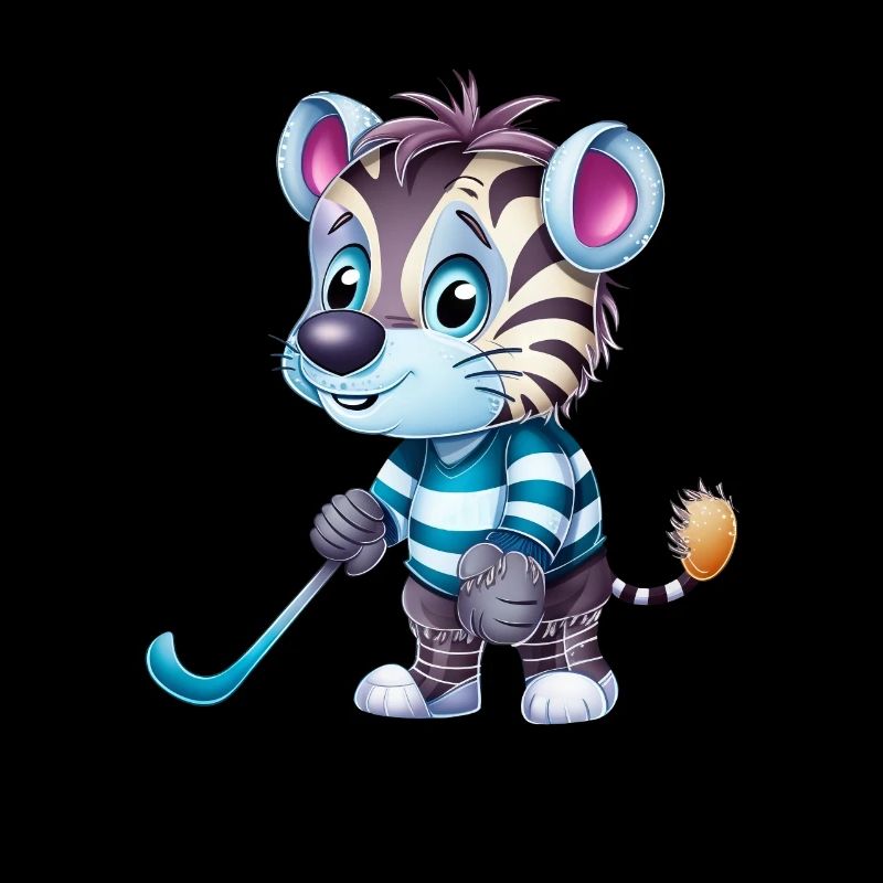 Zebra-Eishockeyspieler - Lustige Illustration