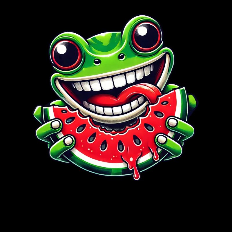 Frog with Watermelon Fruity Summer Fruit