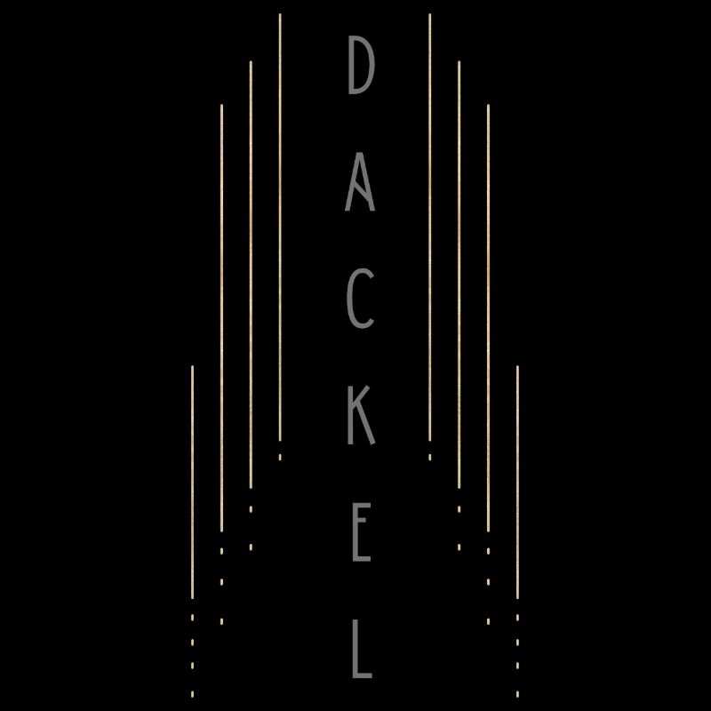 Dackelspruch, Dackelmotiv, Dackel Art Deco
