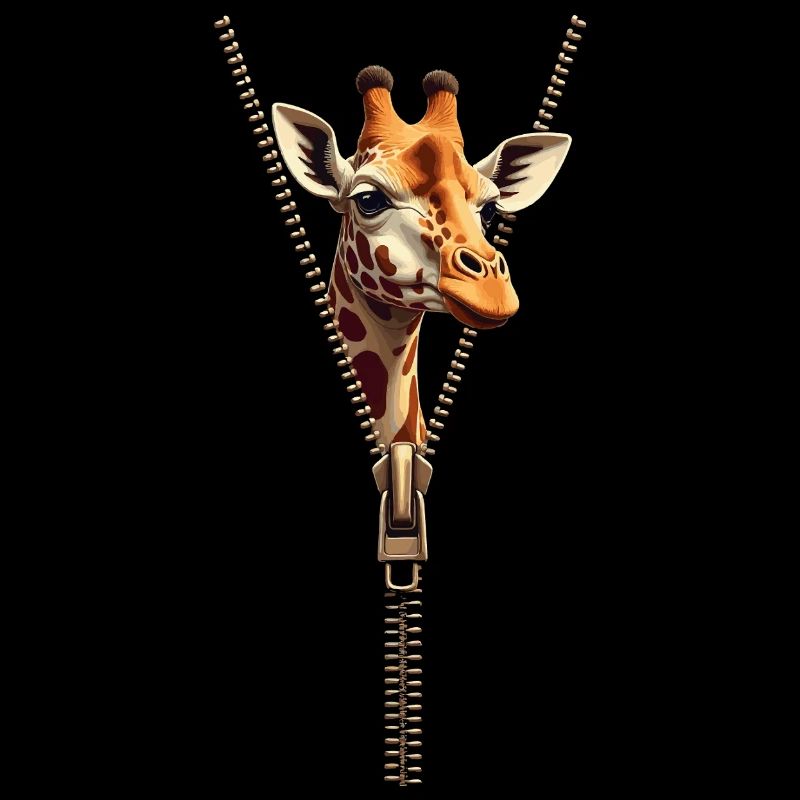 Stilisierte Giraffe mit Reißverschluss