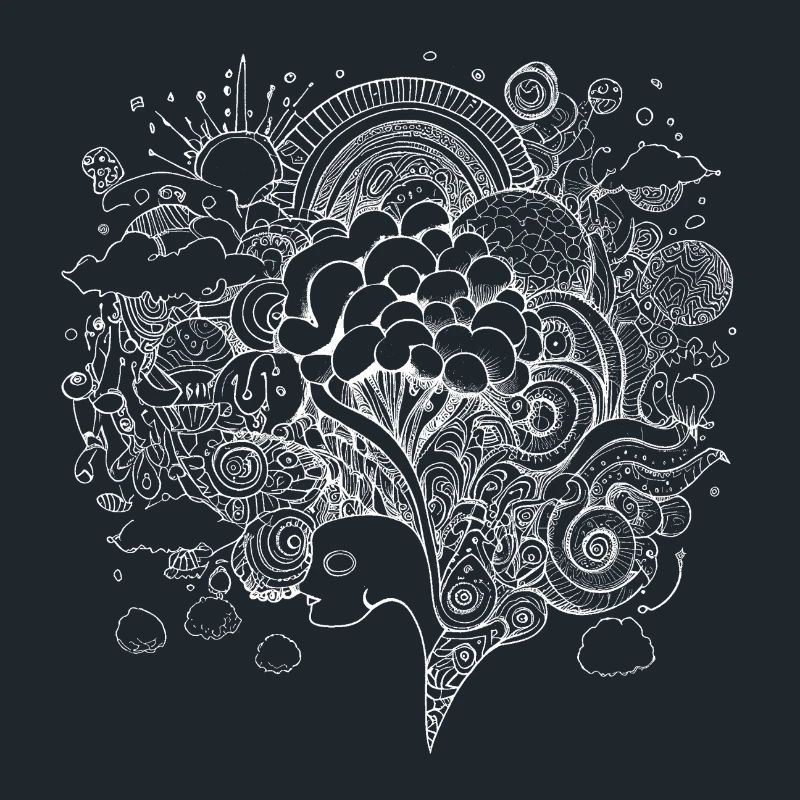 Psychedelic artwork with trippy patterns