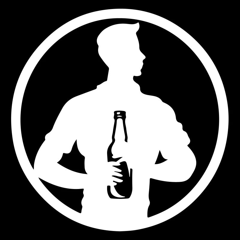 Silhouette de bouteille de bière buvant