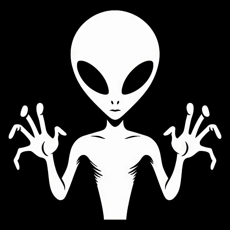 Alien Alien Body Silhouette with Hands: A unique d