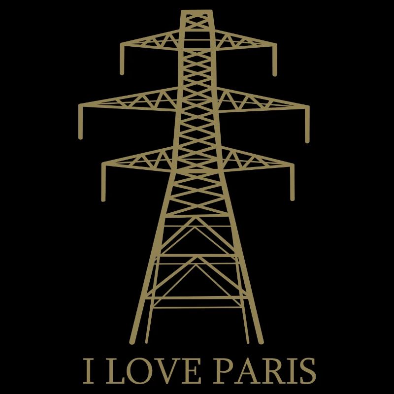 Pylône électrique en satire de la Tour Eiffel « I Love Paris »