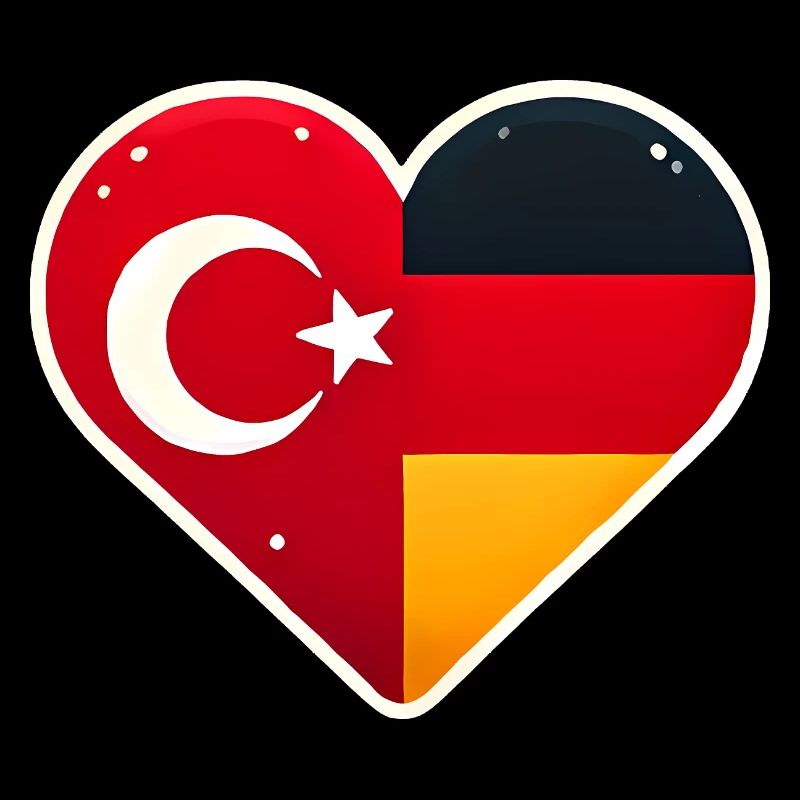 TurkishGerman Heart Flag Unity