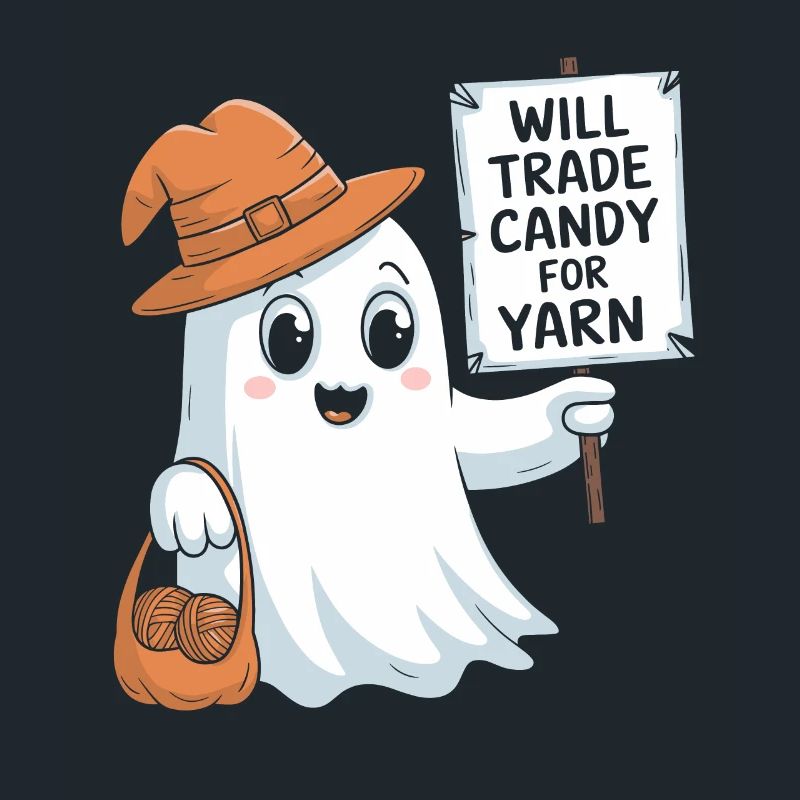 Trade Candy for Yarn Halloween Ghost Design