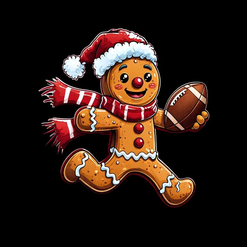 Weihnachts-Lebkuchenmann Football Design