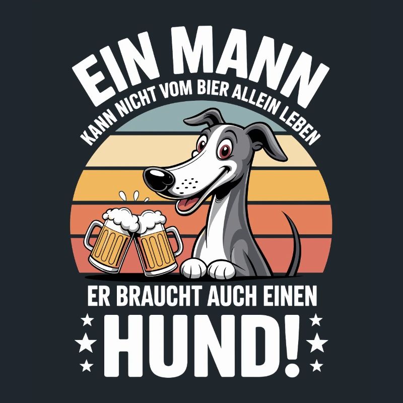 Lustiges Mann Hund Bier
