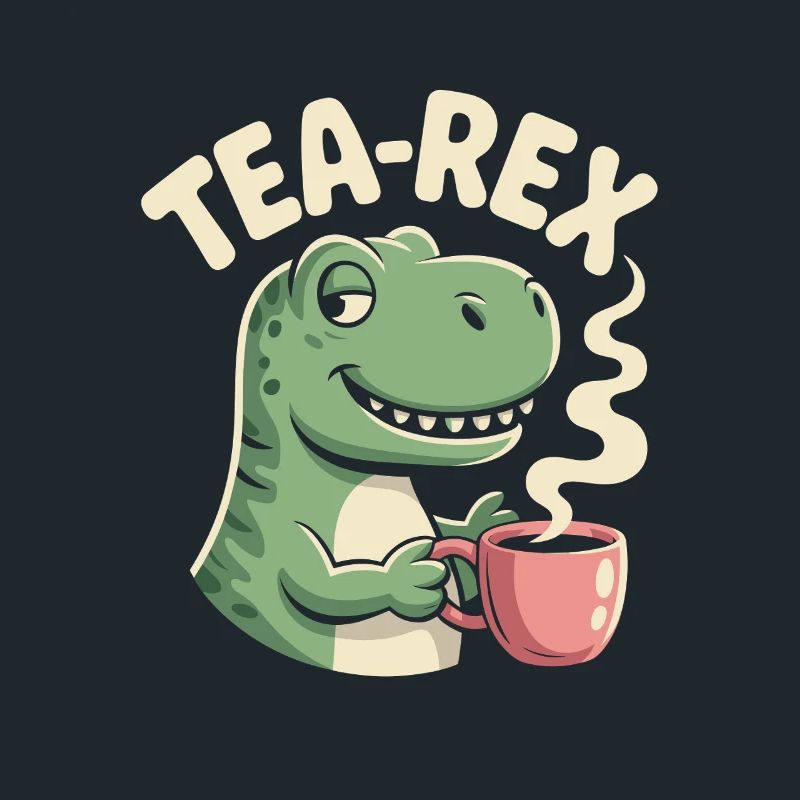 Lustiges Tee Design mit Tea rex