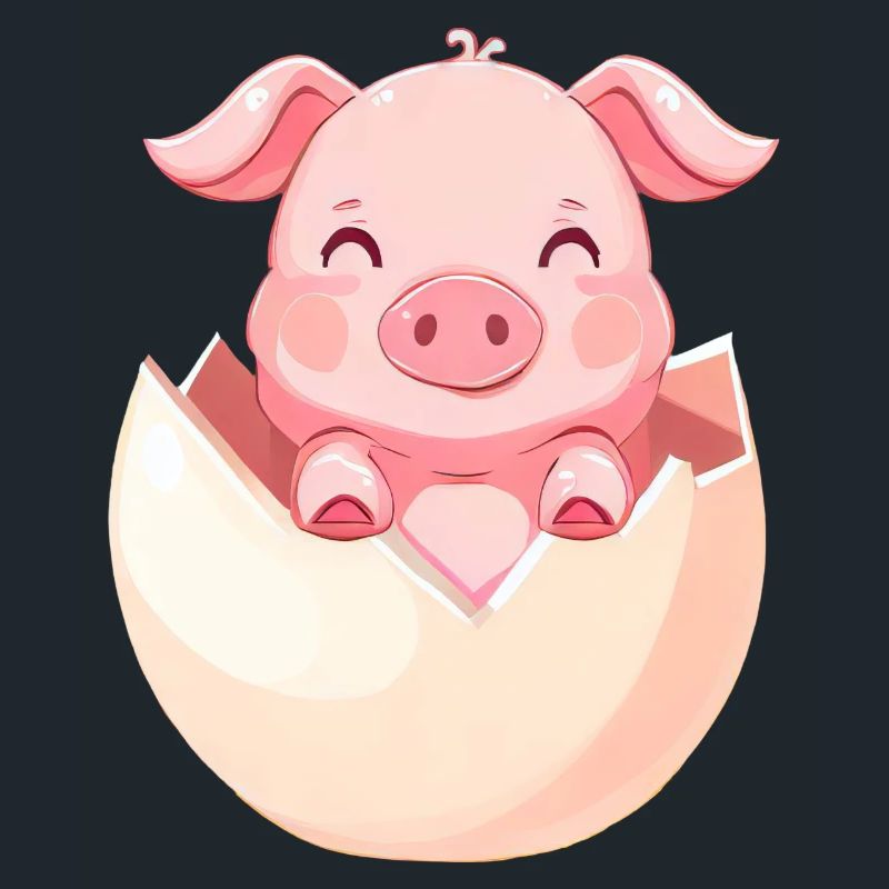 cute piglet hatches from the egg - cute