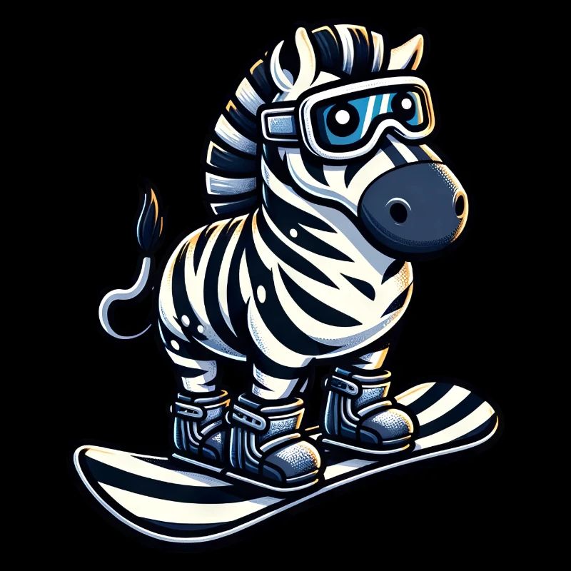 Zebra Snowboard-Champion - Stilvoll den Berg