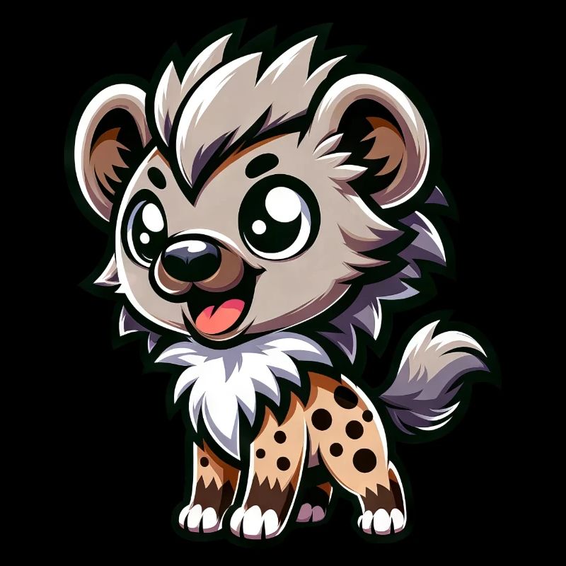 Bande dessinée de hyène mignonne et conception de dessins animés