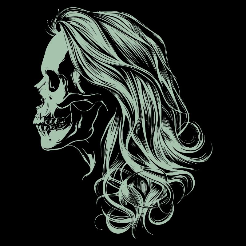 Zombie Girl Skull